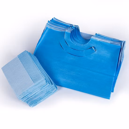 Disposable Paper Adult Bib with Neck Tie