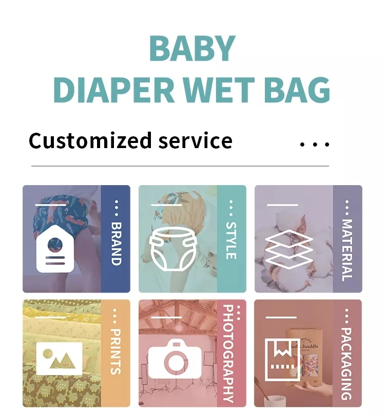 Cloth Diaper Bag Baby Wet Bag Waterproof Mouther Wet Nappy Bag