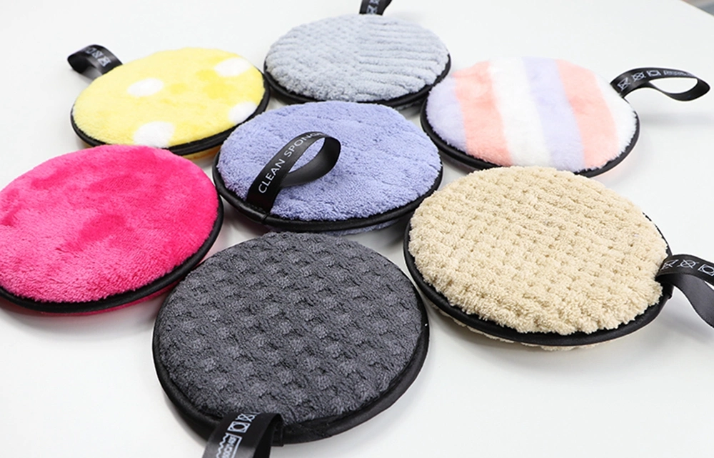 Reusable Microfiber Makeup Removing Pads Face Cleansing Pads with Sponge