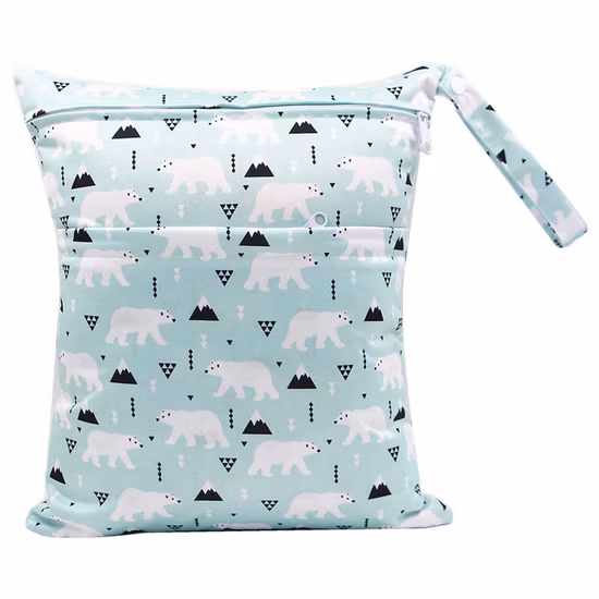 Printed Waterproof Pul Fabric Single Pocket Reusable Diaper Wet Bag