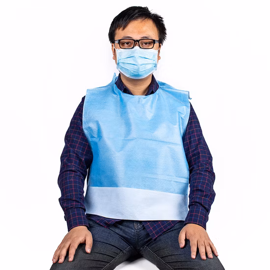 Disposable Paper Adult Bib with Neck Tie