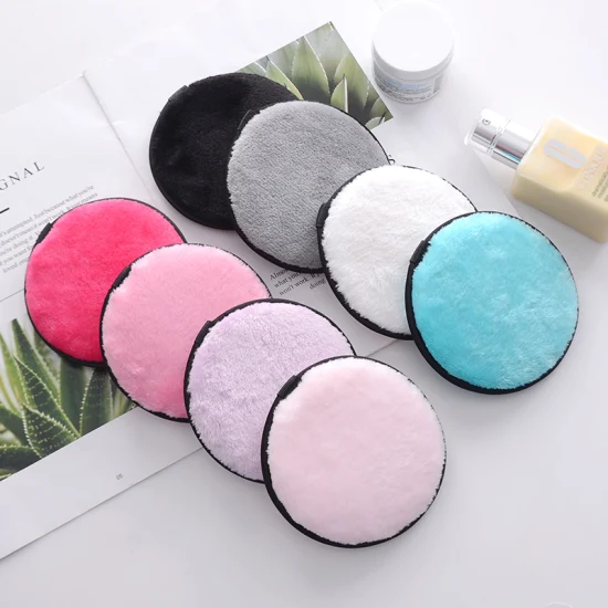 Reusable Microfiber Makeup Removing Pads Face Cleansing Pads with Sponge